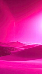 Crédence de cuisine Rose A vibrant pink desert landscape under a bright sky.  © Inul