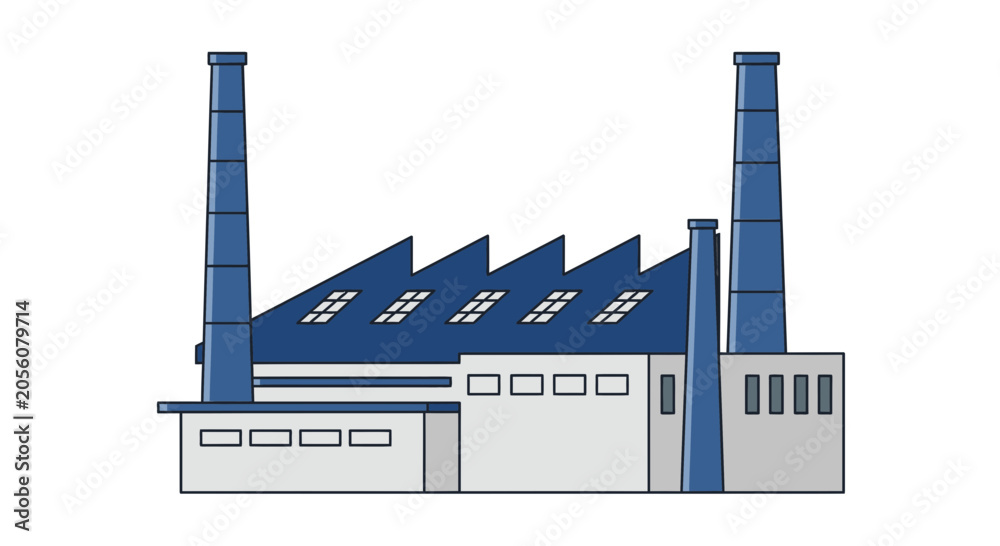 Obraz premium An industrial factory with smokestacks and a large building structure