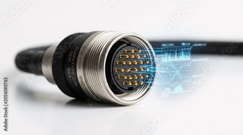 Multi-Pin Waterproof Circular Connector with Holographic Tech Data