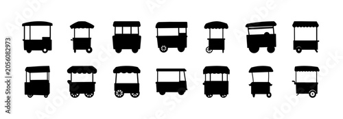 Quadro su tela Black vintage trishaw and auto rickshaw vector icons - Collection of classic black trishaw and auto rickshaw vector icons in a simple, clean style for various uses