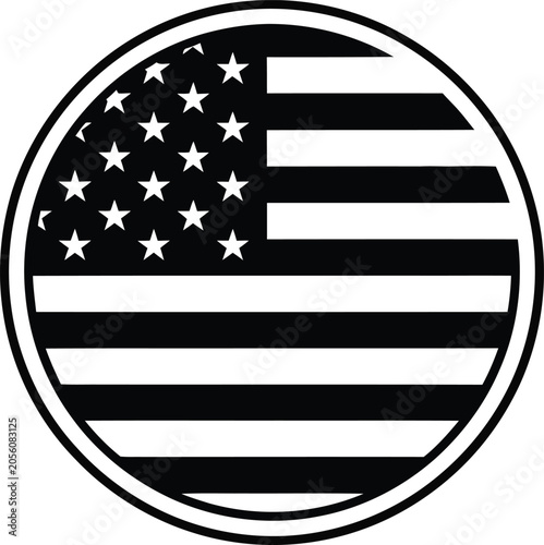 Circular american flag design vector icon graphic