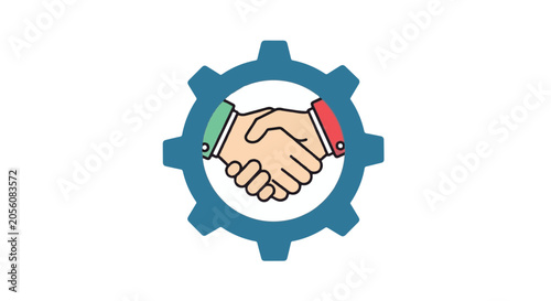 Handshake agreement partnership icon gear