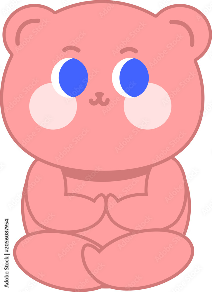 Fototapeta premium yoga bear,cute bear,meditation,wellness,fitness animal,funny animal,healthy lifestyle,cartoon bear,exercise,stretching