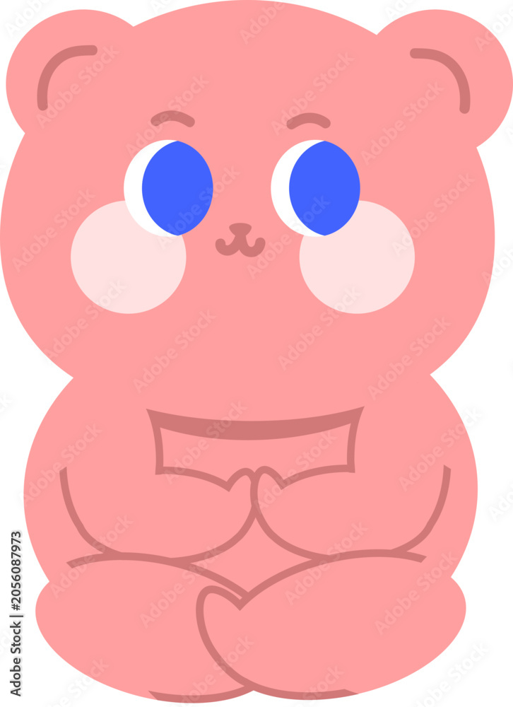 Fototapeta premium yoga bear,cute bear,meditation,wellness,fitness animal,funny animal,healthy lifestyle,cartoon bear,exercise,stretching