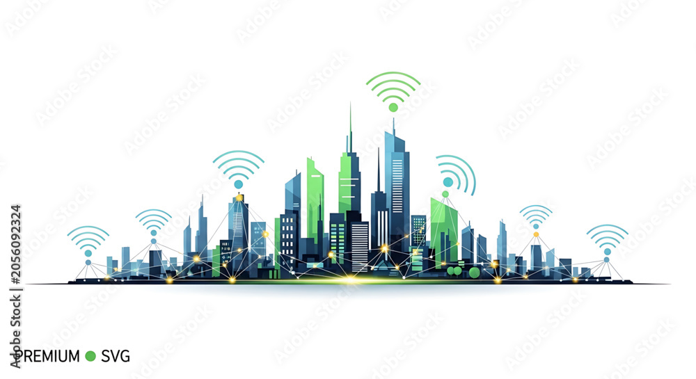 Fototapeta premium Cityscape with modern skyscrapers