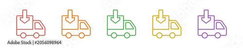 Photos Truckload Icon Set Multiple Style Collection