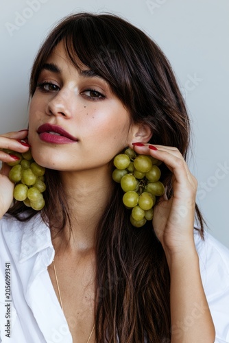 Grapes as Bold Earrings
