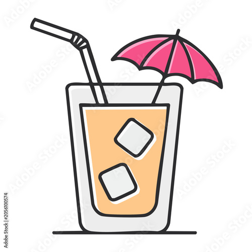 Flat design umbrella icon with hand holding handle
