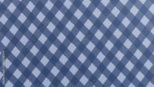 Blue Gingham Upholstery Fabric Texture, Classic Plaid Check Textile Background Pattern