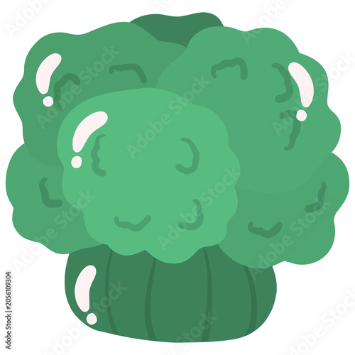 Vegetables set broccoli green food cute cartoon fresh plant cheerful character clip art with smiling face for healthy diet produce theme on transparent background