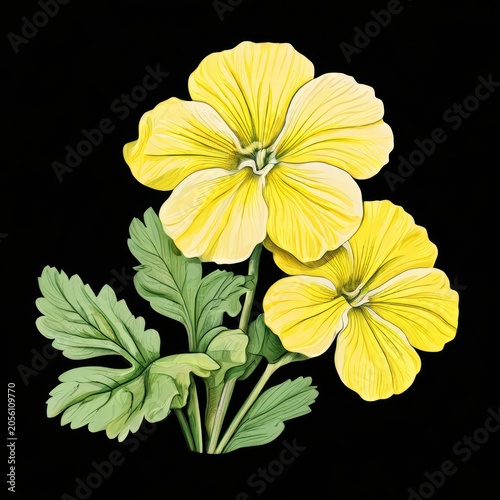 an AI Image Generator, Yellow Flower Illustration in Detailed Artistic