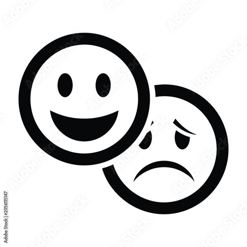Foto Smiling and frowning faces emoticon symbols
