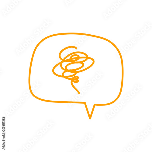 Tangled Thought Speech Bubble Illustration for Confusion Concept