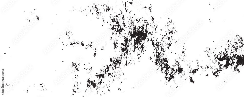 Fototapeta premium Black grunge distressed texture overlay creating grimy artistic effect, abstract rough spray paint background with a chaotic splash pattern for design elements
