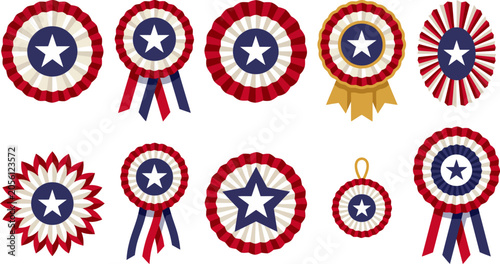 Quadro su tela American cockade rosette badge set