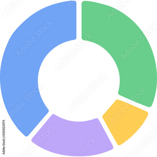 Donut Chart Flat Icon, Vector Illustration