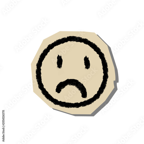 Scrapbook Sad Face Sticker 