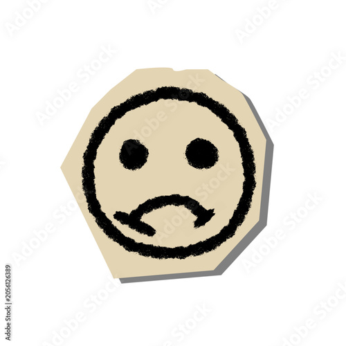 Scrapbook Sad Face Sticker 