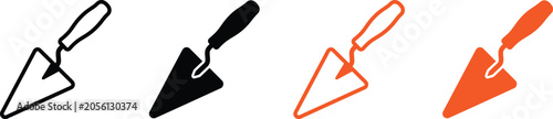 Foto Minimalist mason trowel icons for construction and renovation projects
