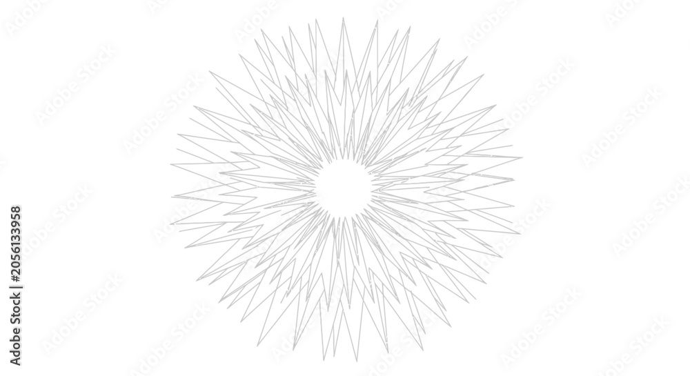 Fototapeta premium Abstract geometric starburst radial pattern on white background