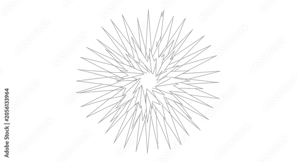 Obraz premium Abstract Geometric Starburst Radial Pattern Outline