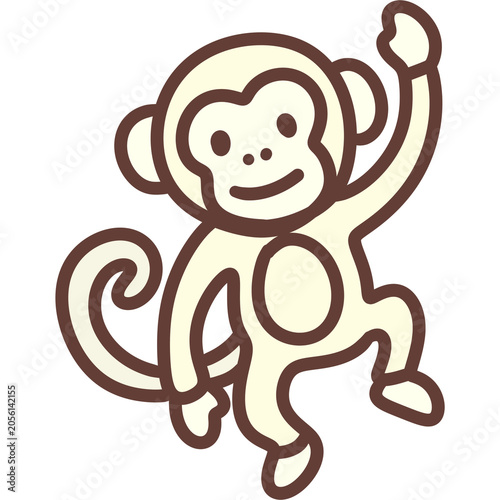 Photography Chibi monkey climbing vector icons