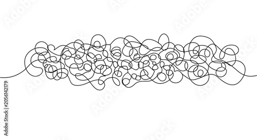 Abstract tangled line art on white background