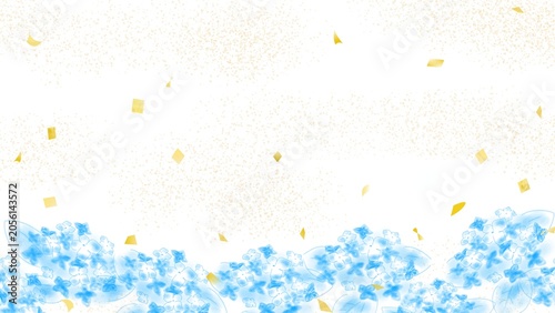 紫陽花（あじさい）の背景、手書きイラスト。
