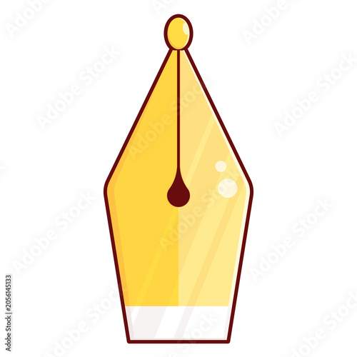 Golden Fountain Pen Nib illustration cartoon cute