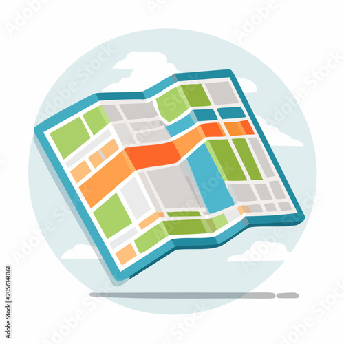 Colorful Flat Map Illustration