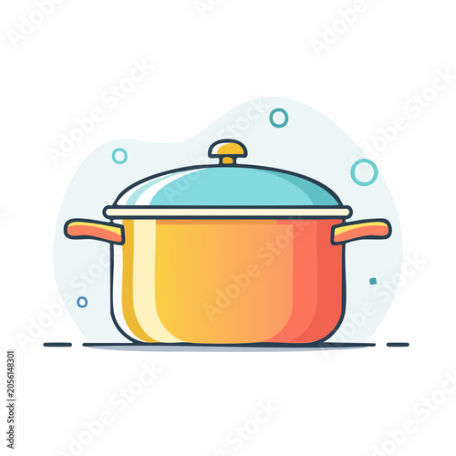 Illustration of a cooking pot with lid
