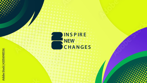 Abstract Colorful Graphic Design with Halftone Pattern