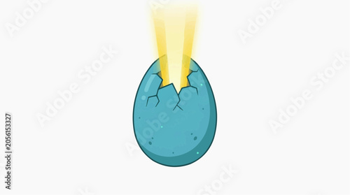 Alien Egg with Cracked Shell and Glowing Light Burst, Sci‑fi Concept for Innovation, Ai Growth, Startup Technology, and Automation Ideas