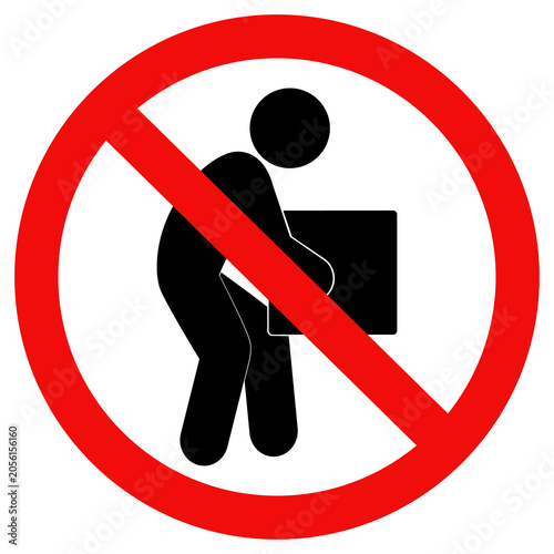 Foto Do not lifting sign, No Lifting allowed sign, Flat vector illustration