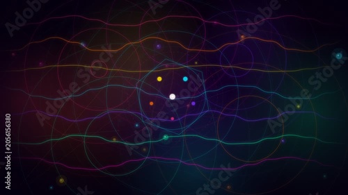 Futuristic neon network, glowing circuit board, abstract tech background, colorful connections