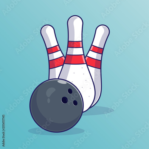 Bowling sport equipment cartoon illustration vector suitable used sports decoration banner, flyer, apps and others