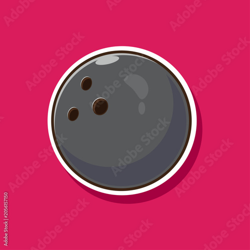illustration cartoon vector of bowling ball icon, mascot, sign or symbol isolated on background