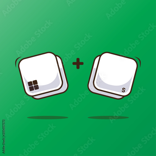 Flat cartoon of windows plus s hotkeys suitable used for technology decoration, technology event and others