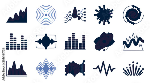 Obraz na płótnie Collection of Data Science and Audio Visualization Icons