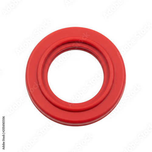 Red rubber seal ring isolated