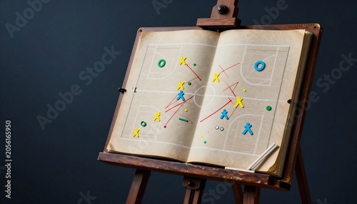戦術ボードで戦略を練るサッカーの試合の概要