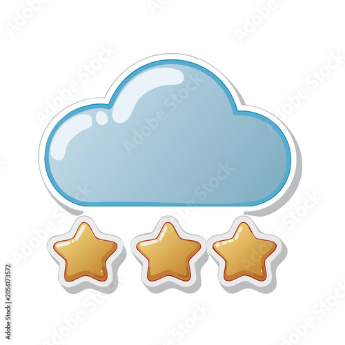 Flat design cloud with water droplets icon