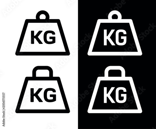A weight or kettlebell icon. Symbols of kilograms, kg or tonnes. Symbols of great weight, force, or ponderosity. Attributes of a crane, hoist. A trapezoidal or industrial kettlebell.