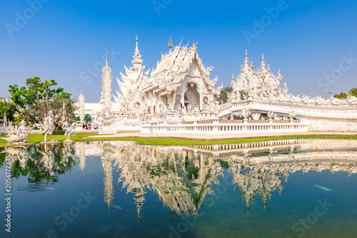 Konstfotografi Wat Rong Khun, the white temple located in Chiang Rai, Thailand