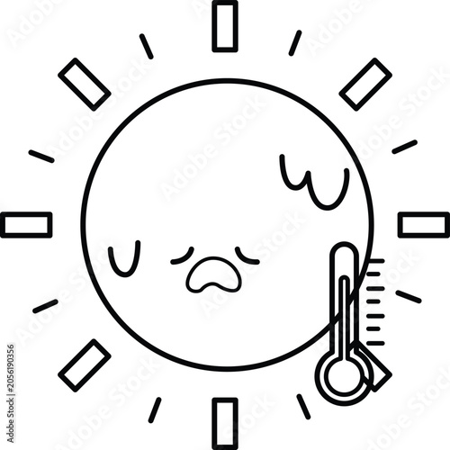 a vector of weathers icon in cute black and white coloring
