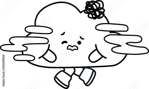 a vector of weathers icon in cute black and white coloring
