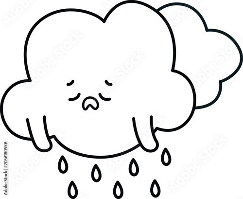 a vector of weathers icon in cute black and white coloring
