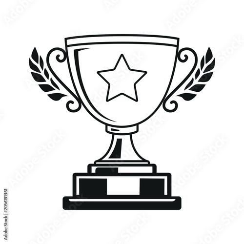 Vector winner's cup. Victory symbol on a white background.
