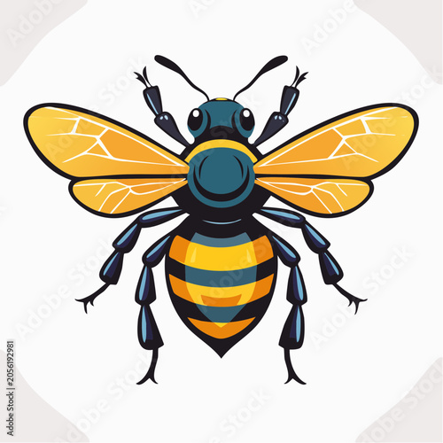 Stylized Illustration of a Bee