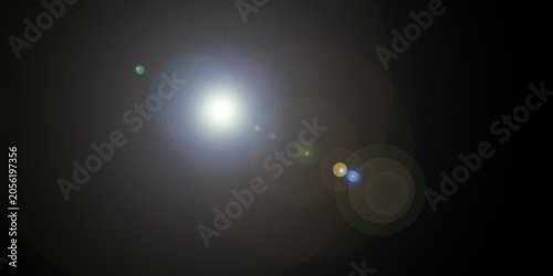 Lens Flare Series: Realistic Camera Lens Flare and Optical Light Leaks on a Pitch Black Background